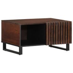 Table basse marron 80x51x40 cm bois de massif manguier