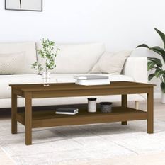 Table basse Marron miel 110x50x40 cm Bois massif de pin