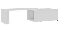 Table basse modulable bois blanc brillant Etif 150 cm