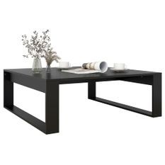 Table basse Noir 100x100x35 cm 2