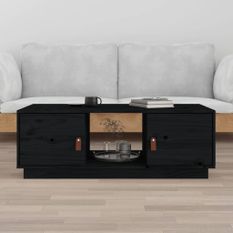 Table basse Noir 100x50x35 cm Bois massif de pin