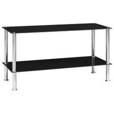 Table basse Noir 110x43x60 cm Verre trempé Louza