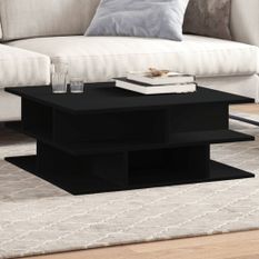 Table basse noir 70x70x29 cm bois d'ingénierie