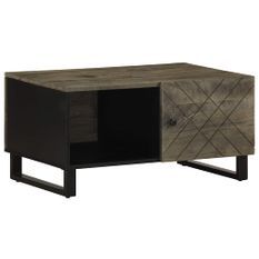 Table basse noir 80x50x40 cm bois massif de manguier