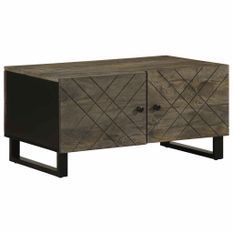 Table basse noir 80x50x40 cm bois massif de manguier