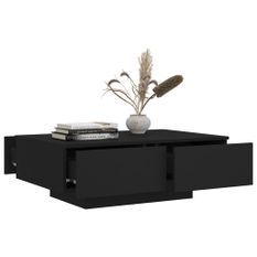 Table basse Noir 90x60x31 cm Leva