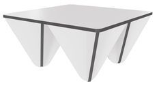 Table basse originale carrée blanc et anthracite Diako 80 cm
