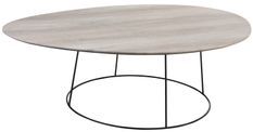 Table basse ovale bois mdf naturel bicolore Gaara L 121 cm