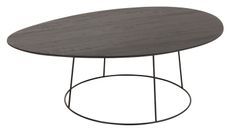 Table basse ovale en bois massif marron foncé Titi L 121 cm