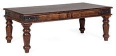 Table basse rectangle en acacia marron foncé Jania L 110 cm