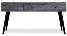 Table basse rectangulaire 3 tiroirs bois gris Naya