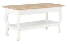 Table basse rectangulaire bois blanc et pin massif clair Pamela