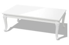 Table basse rectangulaire bois blanc laqué et pieds plastique Mento