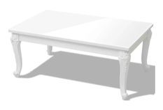 Table basse rectangulaire bois blanc laqué et pieds plastique Mento L 100