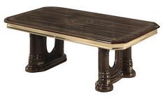 Table basse rectangulaire bois laqué vernis laqué brillant et doré Vinza 130 cm
