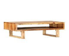 Table basse rectangulaire bois massif clair Jak