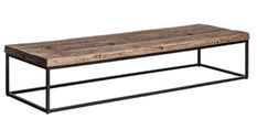 Table basse rectangulaire bois massif recyclé et acier noir Wader 180 cm