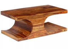 Table basse rectangulaire bois massif Sesham finitione Vahina