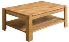 Table basse rectangulaire en bois de chêne massif Ritza 110 cm