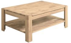 Table basse rectangulaire en chêne massif blanchi Ritza 110 cm