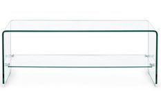 Table basse rectangulaire en verre transparent IIRIS 100 cm