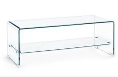 Table basse rectangulaire en verre transparent IRIDE