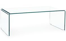 Table basse rectangulaire en verre transparent IRIDE