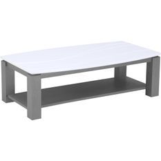 Table basse rectangulaire gris et blanc Oceanne