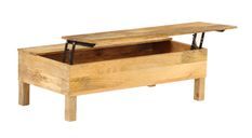 Table basse rectangulaire manguier massif clair Sempra 2