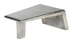 Table basse rectangulaire métal argenté Planes