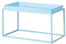 Table basse rectangulaire métal laqué bleu Bubble
