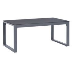 Table basse rectangulaire verre et métal gris Legix