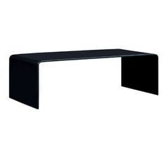 Table basse rectangulaire verre trempé noir Shaimi