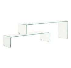 Table basse rectangulaire verre trempé transparent Niu