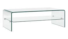 Table basse rectangulaire verre trempé transparent Niu 3