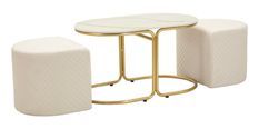 Table basse Relax avec 2 tabourets design moderne