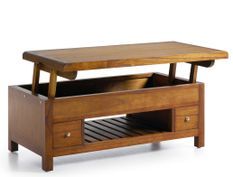 Table basse relevable en bois massif de Mindy marron SOKY