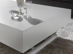 Table basse relevable et extensible blanche Alexandra 120/153/186 et 220 cm