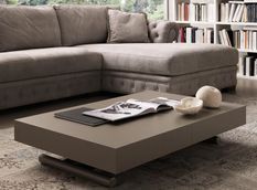 Table basse relevable et extensible taupe Alexandra 120/153/186 et 220 cm