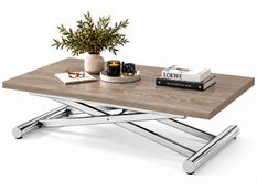 Table basse relevable extensible SOFT chêne clair 110 × 70/140 cm – Design italien
