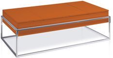 Table basse relevable Laquée Orange Pied acier chromé Venusa