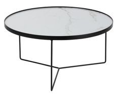 Table basse ronde bois effet marbre Ocel D 80 cm