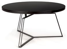 Table basse ronde en verre et pieds en acier noir Zira L 70 cm