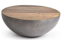 Table basse ronde style industriel LANCASTER