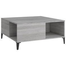 Table basse sonoma gris 80x80x36,5 cm bois d'ingénierie