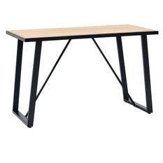 Table bois clair et pieds métal noir Ahut 120 cm