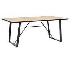 Table bois clair et pieds métal noir Ahut 200 cm
