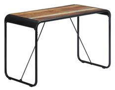 Table bois de récupération et pieds métal noir Reej 118 cm