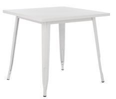 Table carrée acier blanc Kontoir 80x80 cm