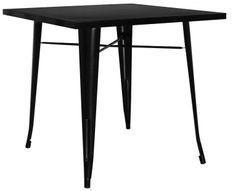 Table carrée acier noir Kontoir 80x80 cm